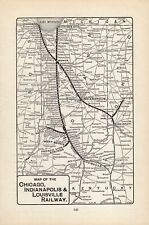 1902 Antique Chicago Indianapolis and Louisville Railway Map Railroad Map 1545 picture