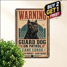 Beware Of Cane Corso Sign Outdoor Dog Safety Metal Plaque Decor 8x12 picture
