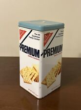 VTG 1978 Nabisco Premium Saltine Cracker Tin Metal Advertisement Canister USA picture