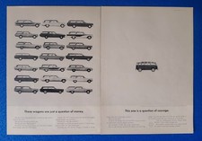1963 VINTAGE VOLKSWAGEN BUS / STATION WAGON 2 PG CLASSIC VW PRINT AD GERMAN ICON picture