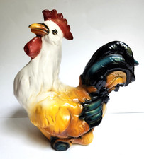 Vintage Rooster Ceramic Figurine Sculpture Chicken Farmhouse Cottagecore Italy picture
