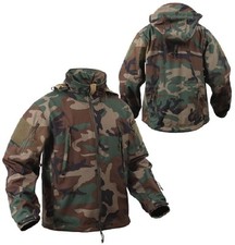 US SPECIAL SPEC OPS TACTICAL ARMY SOFTSHELL FLEECE JACKET WOODLAND CAMOUFLAGE 3XL picture