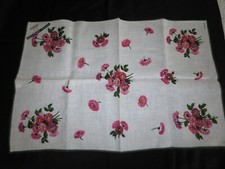 NEW Vtg. KREIER LINEN Floral DRESSER SCARF RUNNER - 17-1/2