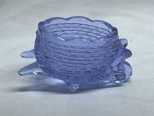 Vintage Joe St Clair Wheelbarrow Lavendar Purple Glass Salt Dip Toothpick Holder picture