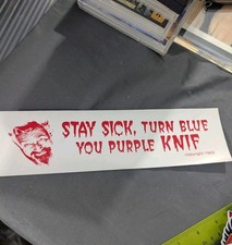 Vintage Ghoulardi Stay Sick Turn Blue Purple Knif Bumper Sticker Cleveland 60s picture