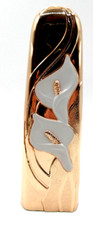 Rose Gold Calla Lily Tarnish Resistant Bud Vase Shiny Pink Rectangle White Calla picture