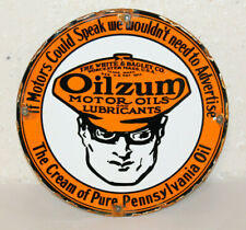 Oilzum Motor Oil Vintage Style Porcelain Sign Gas Pump Plate Man Cave Station picture