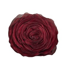 SARO LIFESTYLE Rose Design Throw Pillow Burgundy 16