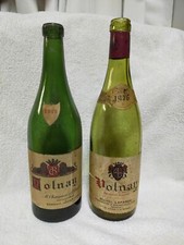(empty)  1949 1976 Old Vintage VOLNAY Bourgogne Glass Bottles Pair picture