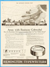 1919 Remington Typewriter Co Ad NYC Standard Model No 10 11 Business Cobwebs picture