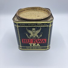 Vtg HU-KWA TEA TIN CANISTER MARK T WENDELL BOSTON 5