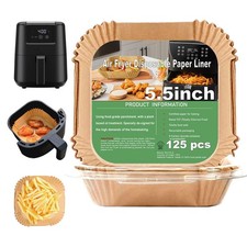 2 QT Air Fryer Liners for CHEFMAN 2 Qt Mini 5.5 Inch Square, Natural picture