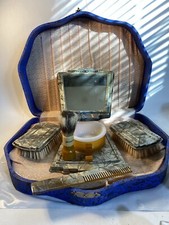 Antique Marbled Celluloid Shaving Kit W/Original Case picture