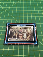 Houze Art The Birth Of Old Glory Glass Tray Plaque Small Patriotic USA Decor picture