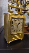 VERY RARE SWISS CARRIAGE CLOCK GRANDE SONNERIE BOX TRAVEL 1920 picture
