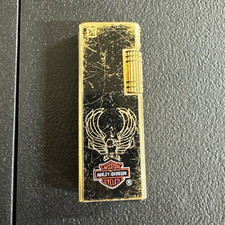 Harley-Davidson Black flip-Top Lighter w/ Eagle Logo, Collectible picture