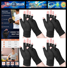 Beieverluck 4 Pairs Copper Arthritis Compression Gloves Fingerless Arthritis Car picture