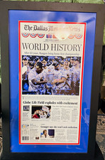 The Dallas Morning News Framed 2023 World Series Rangers “World History” picture