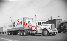 8X10 B&W semi-truck photo - Kenworth LUCKY LAGER - S. HOLTZMAN, photographer picture