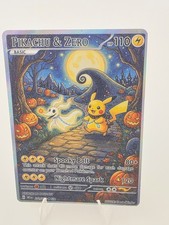 CUSTOM FAN ART Pikachu Halloween Squash Holo Card picture