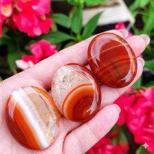 3PCS Natural Carnelian Worry Stones Healing Crystal Palm Polished Gemstone Set picture