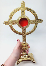 High Polished Brass Monstrance Reliquary for Catholic Church or Home 13.75 In picture
