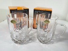 European Collection Mug Lot (2) 24% Lead Chrystal 16 Oz Yugoslavia VTG NIB picture