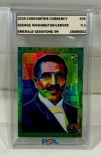George Washington Carver 2024 Cardsmiths currency #34 emerald gemstone /99 picture