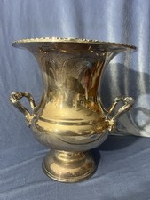 Vintage English Silver Mfg Corp Silverplate Champagne Ice Bucket Trophy Urn 10.5 picture