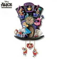 Bradford Exchange Disney Alice in Wonderland Mad Hatter Light Up Cuckoo Clock picture