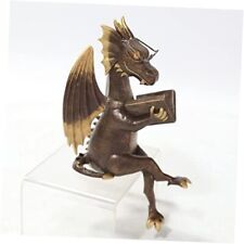 Dragon Statue Imitate Antique Bronze Dragon Sculpture Reading Dragon Resin  picture