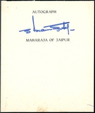 Maharaja of Jaipur Sawai Man Singh II Autograph picture