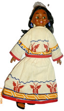 Vintage Folk Art Huichol Doll Traditional Huichol Mexican Native Doll 12