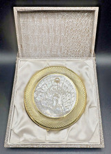 VTG c1950s VANITY COMPACT MOTHER OF PEARL CARVED EXCELLENT CONDITION picture