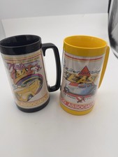 Vintage Hot Rods Mugs Insulated Hot Cold Set Of Two (2) SHIPS FREE IN THE USA picture