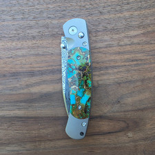 Polychrome Kingman Turquoise - El Rey Damascus - Santa Fe Stoneworks Collectible picture