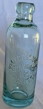 RARE Vintage 1890s Excelsior Soda Works Los Angeles CAL Hutch Bottle TS Base Ant picture