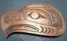 Vtg. L. Wilson First Nations Hand Carved  Eagle Head Pacific Northwest Coast picture