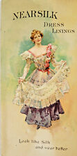 Nearsilk Dress Linings 1898 Victorian Fabric Sample Catalog Card Julius Bien Co picture