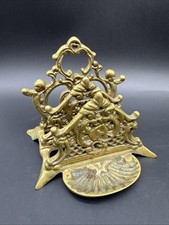 VTG Victorian Revival Style Gold Cast Metal Letter Holder Depose Desk Organizer picture