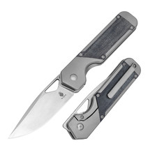 Kizer Militaw Folding Knive S35VN Steel Blade Titanium+Micarta Handle Ki3634A1 picture