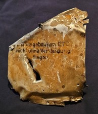 WW2 German Luftwaffe Aircraft - ENGINE COWLING SECTION - ETC WARNING - ME 109 picture