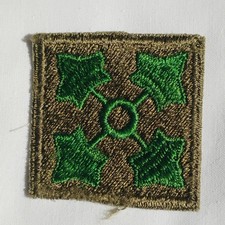 Original Period WWII WW2 US ARMY 4TH Infantry Division Patch FE CE D-DAY Unit picture