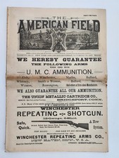 1887 antique AMERICAN FIELD SPORTSMAN'S JOURNAL w WINCHESTER COLT + GUN ADS picture