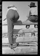 Photo:Montana 1939 Dude Girls on Corral Fence Cowboy Ranch Scene picture