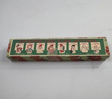 Vintage Set 6 Commodore Japan Ceramic Christmas Card Place Settings Box #3010 picture