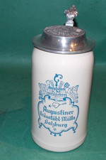 Augustiner Bräustübl Mülln  Salzburg Germany Stoneware Beer Stein 1L Schali picture