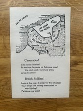  WW2  propaganda leaflet dropped by the Luftwaffe on British Troops at Dunkirk. picture