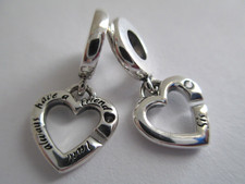 Pair of 2 Linked Sister Pandora Charm Thanksgiving Family Always have a friends picture
