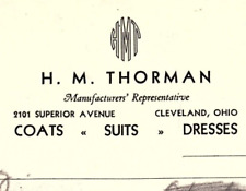 1939 H.M. THORMAN COATS SUITS DRESSES CLEVELAND OHIO BILLHEAD INVOICE Z588 picture